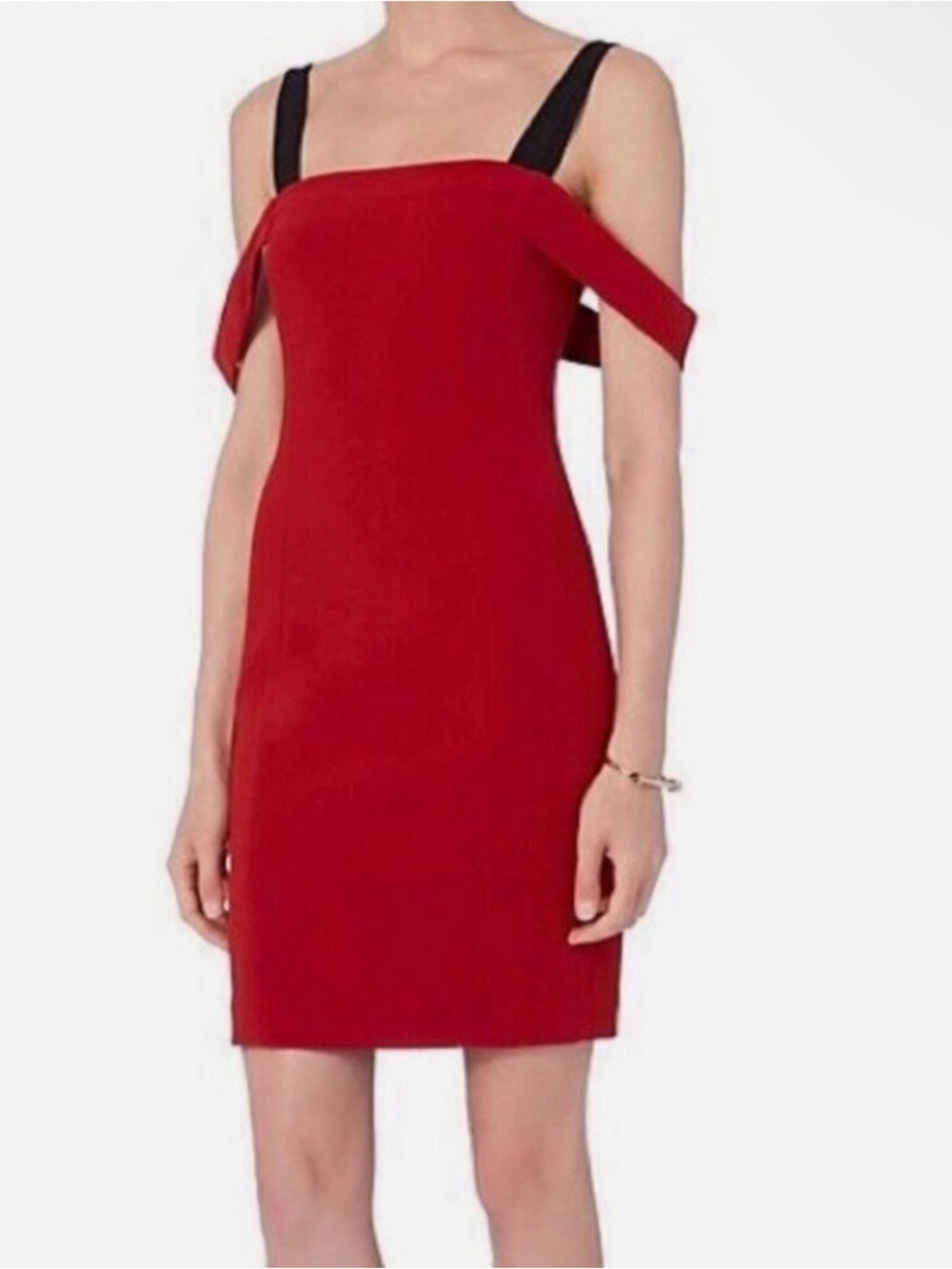 Cinq A Sept Anova Off-shoulder Red Cocktail Dress Size 2